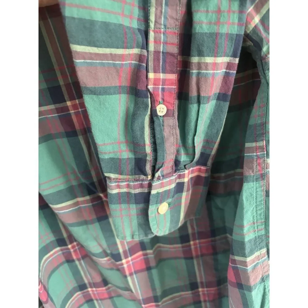 J. Crew Summer‎ Plaid Button Down Shirt Men's Size Large Business Casual